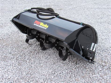 skid steer rototiller price|bobcat skid steer tiller attachment.